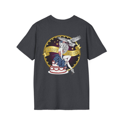 Eagle Tattoo T-Shirt with Flag & Lady Liberty – Happy 250th Birthday USA