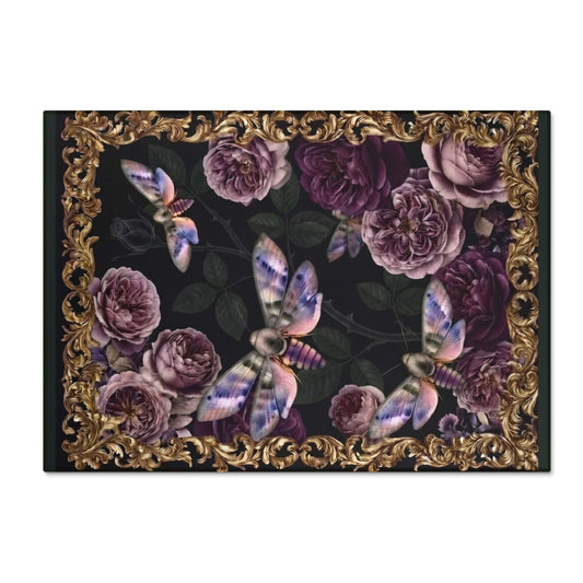 Purple Moths Chenille Rug — Washable Decorative Area Rug