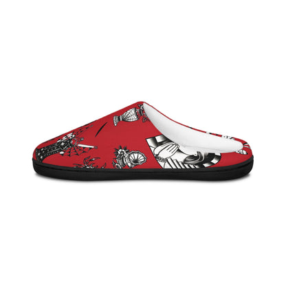 Original Tattoo Art - Red & Black Comfy House Slippers