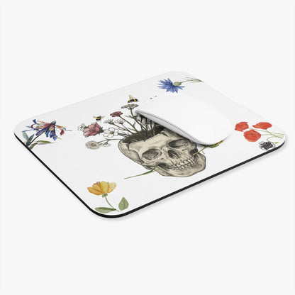 Floral Skull Planter Tattoo Art - Mouse Pad