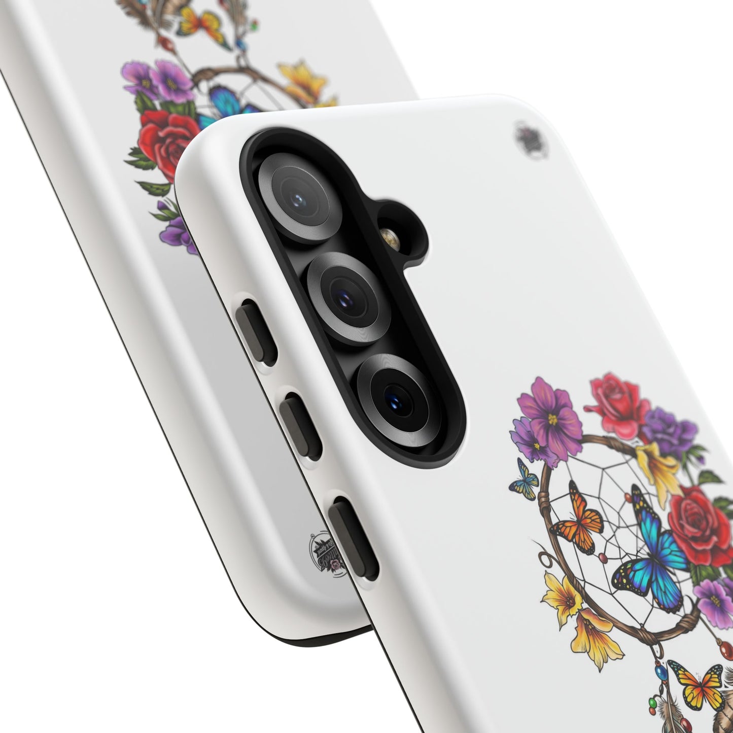 Dreamcatcher &  Butterflies White — Tough Galaxy S10-S25 Series Protective Cover