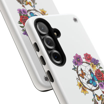 Dreamcatcher &  Butterflies White — Tough Galaxy S10-S25 Series Protective Cover