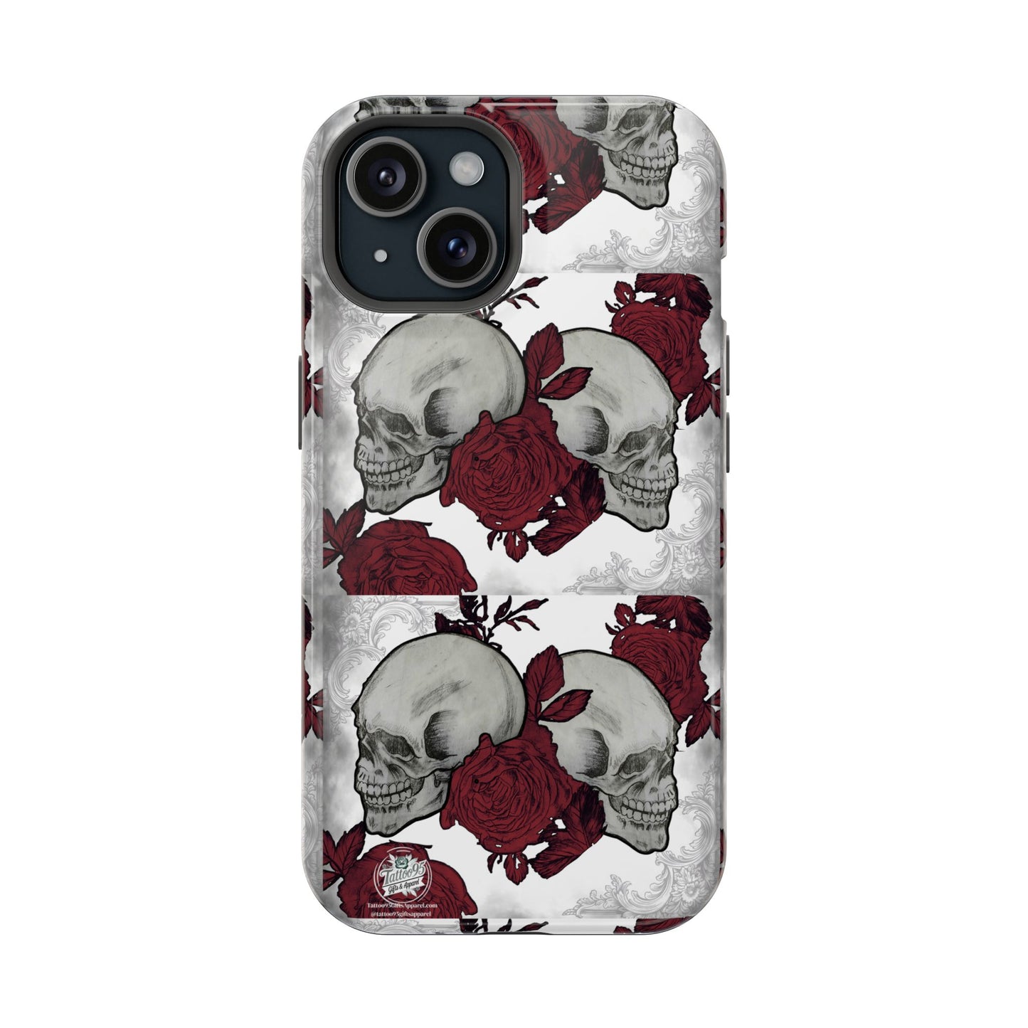 Skulls and Roses Tattoo Art - iPhone Case