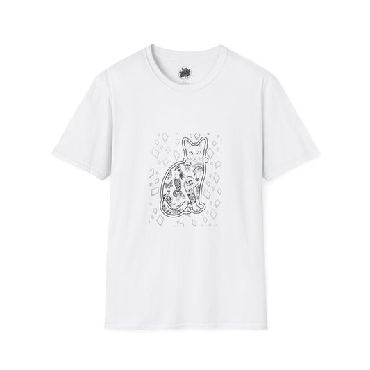 Tattooed Cat Original Tattoo Artwork 'FERAL' - White T-Shirt —  (S–5XL)