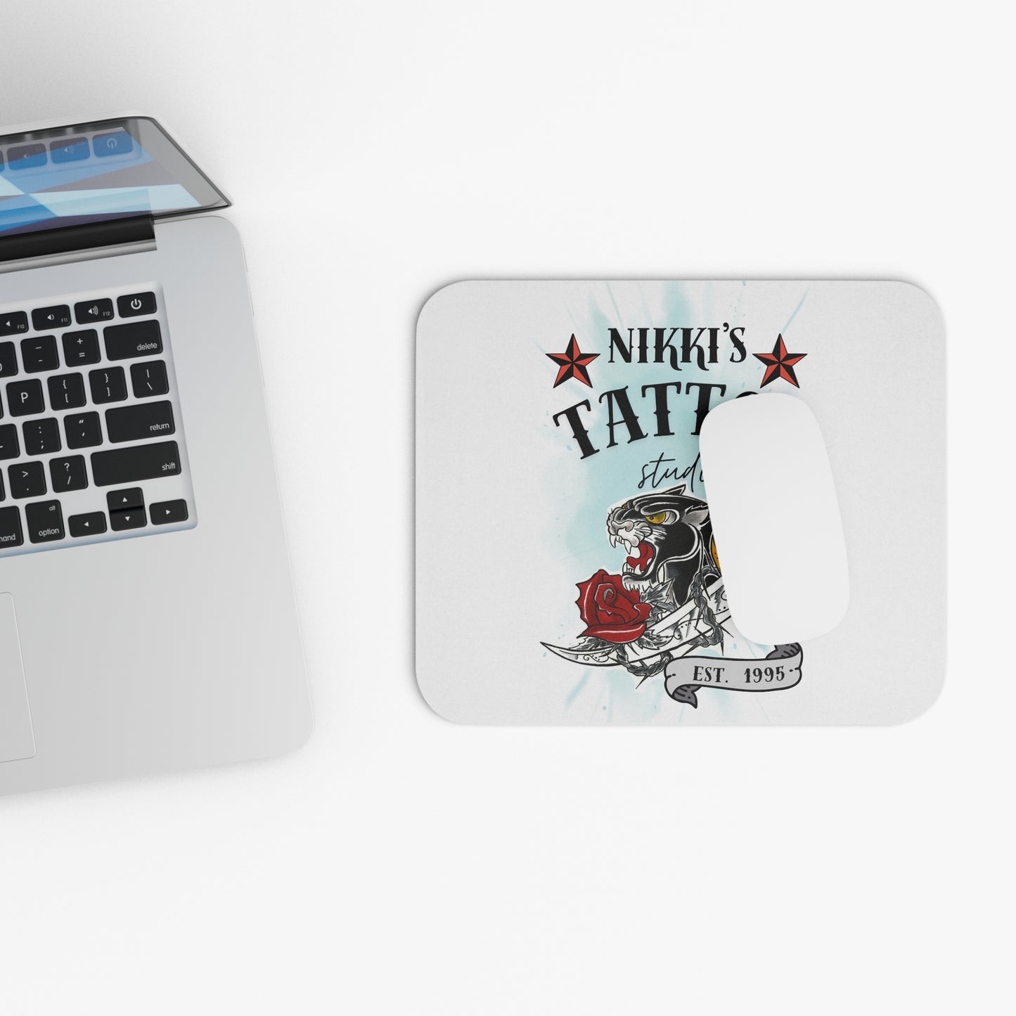Nikki's Tattoo Studio Collection - Panther Dagger Rose - Mouse Pad