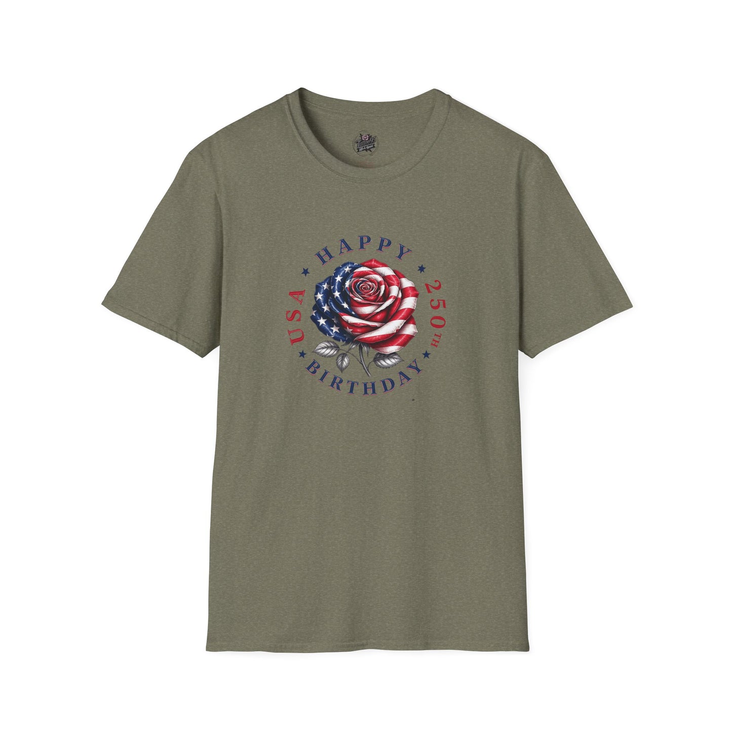 Happy Birthday America 250 years old - Gildan T-Shirt — Artistic Portrait Graphic Tee