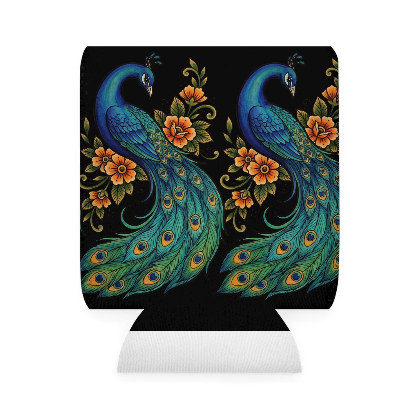 Floral Peacock - Can Cooler Sleeve