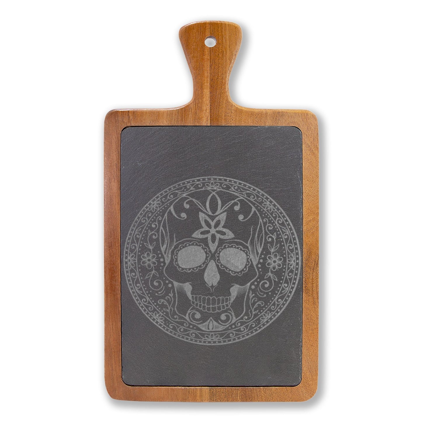 Sugar Skull - Engraved Charcuterie Board — Comes with Fork & Knives