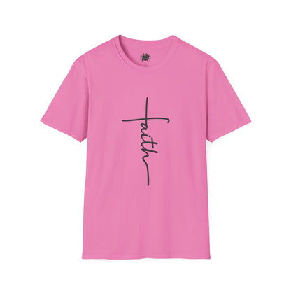 Faith Script T-Shirt — Minimal Line Tattoo Design