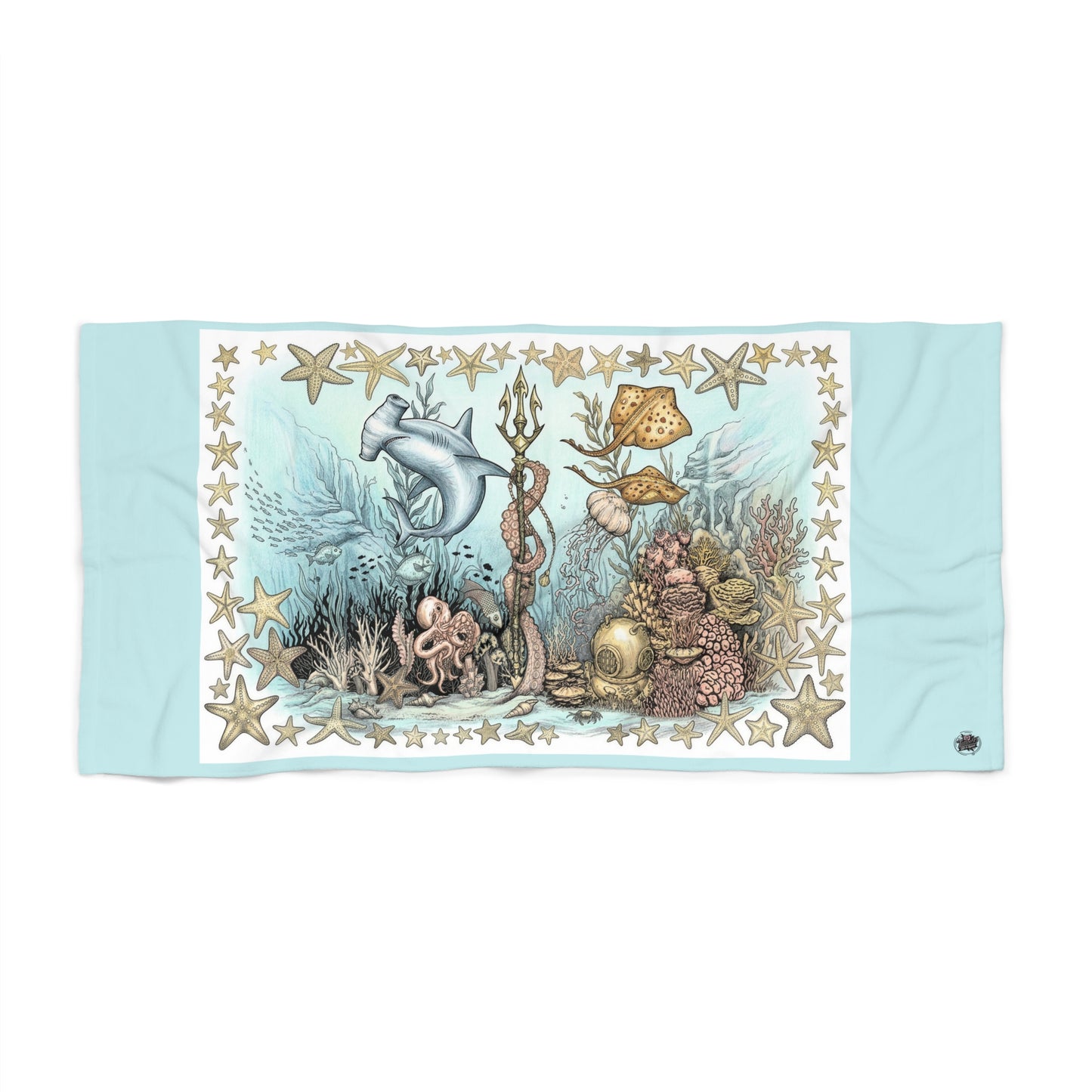 Ocean Tattoo Underwater Journey Beach Towel — Small & Large