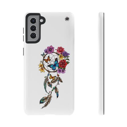 Dreamcatcher &  Butterflies White — Tough Galaxy S10-S25 Series Protective Cover