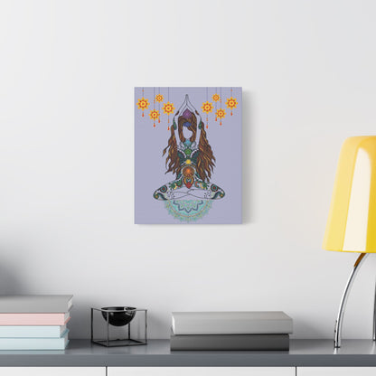 Yoga Goddess Meditation Lotus Mandala -- Satin Canvas Wall Art — 11x14 Meditation Print