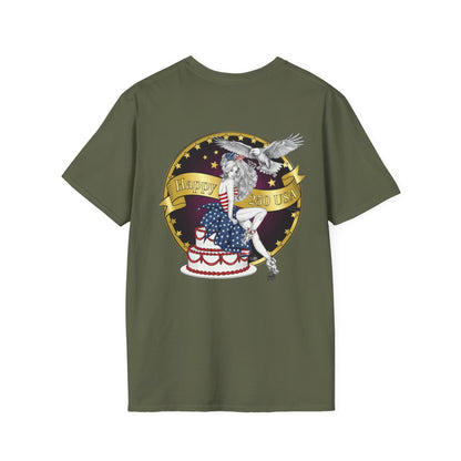 Eagle Tattoo T-Shirt with Flag & Lady Liberty – Happy 250th Birthday USA