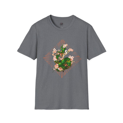 Snake and Cherry Blossoms - Unisex Softstyle T-Shirt