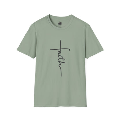 Faith Script T-Shirt — Minimal Line Tattoo Design