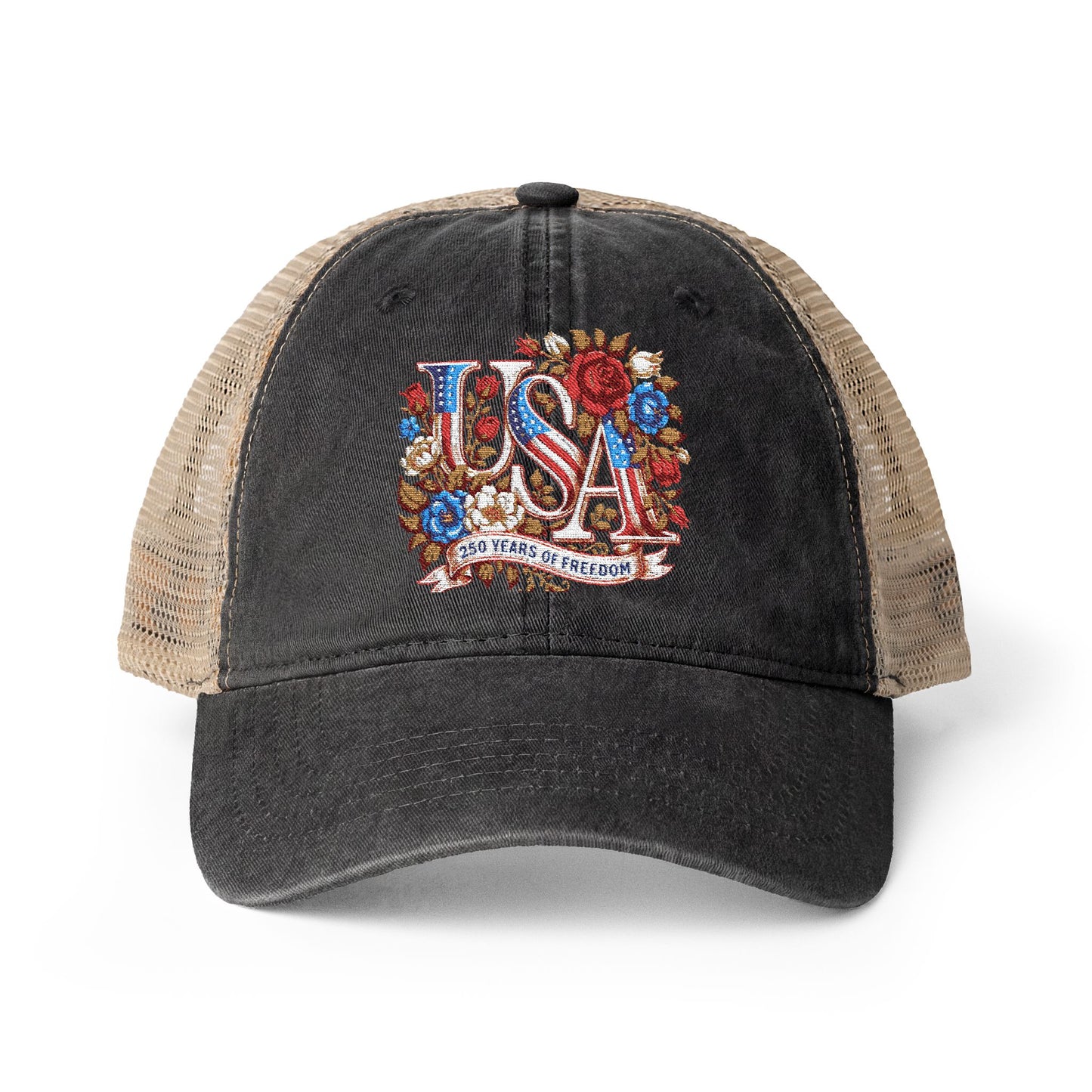 Floral USA - Women's Washed Mesh-Back Cap