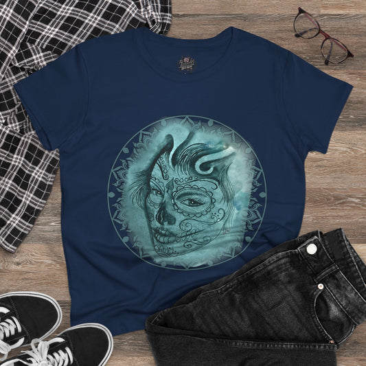 Beautiful Face Tattoo Artwork - Pre-Shrunk, semi-fitted silhouette tshirt