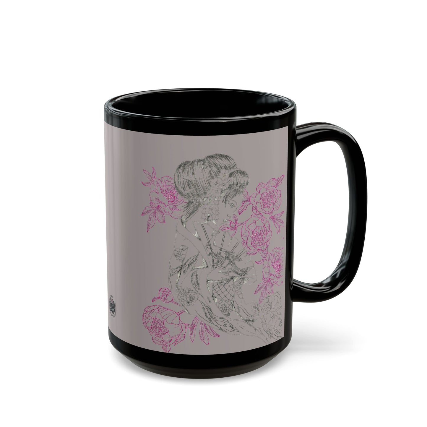 Flowing Geisha Tattoo - Coffee Mug — 11oz & 15oz - Choose Background Color