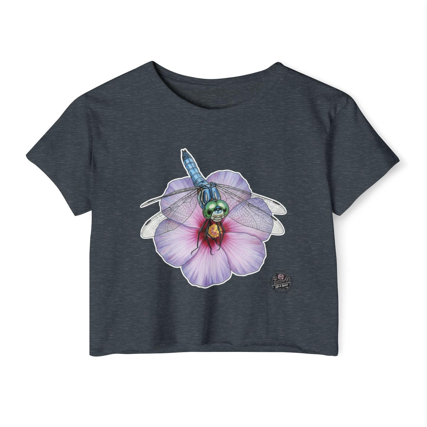 Dragonfly Hibiscus - Cropped TShirt 6 colors (XS-2XL)
