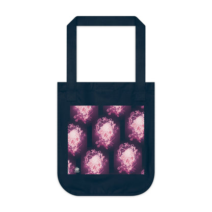 Floral Skull and Dragonfly Tattoo Art (Pink) - Organic Canvas Tote Bag — Pink Tattoo Artwork