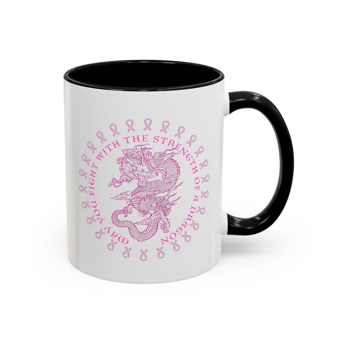 Dragon Strength - Mug, 11oz and 15oz, Pink design 3 COLORS Black, Light Blue, Purple