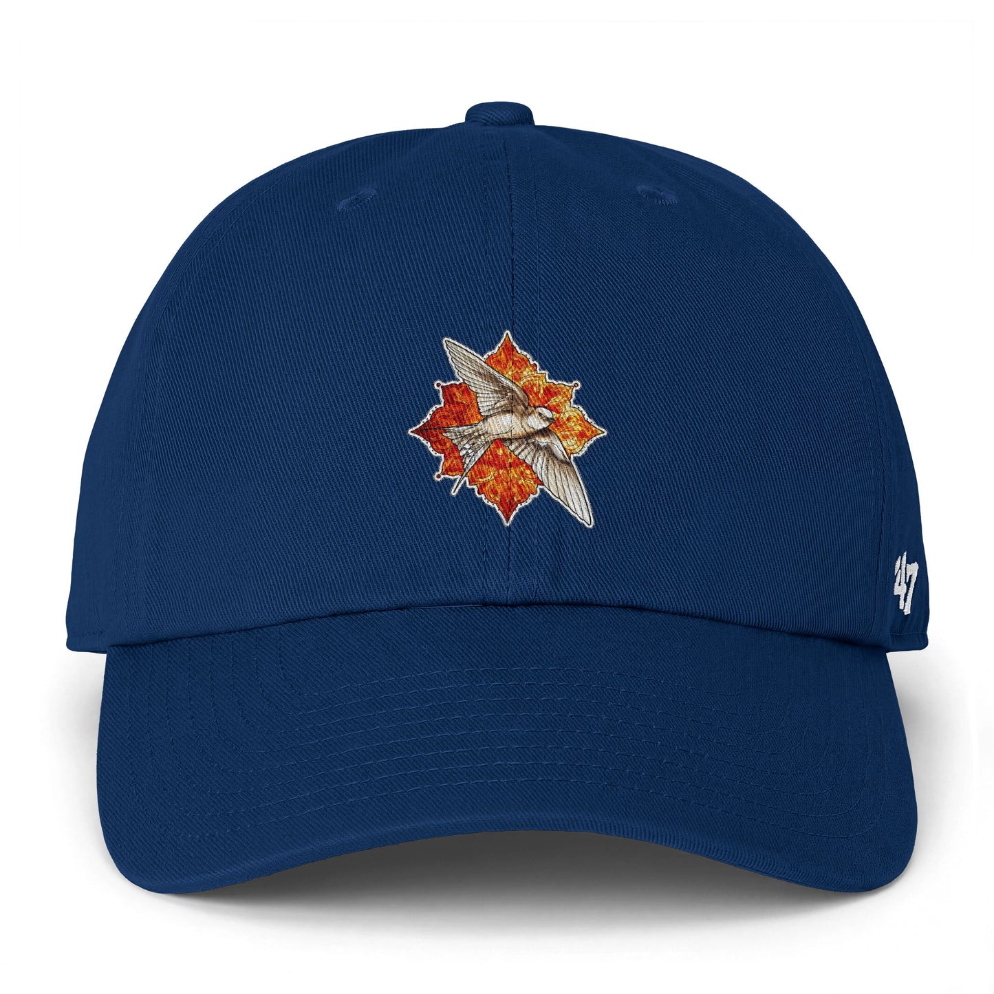 Swallow Bird Embroidered Baseball Cap — Casual Script Hat for Everyday Wear