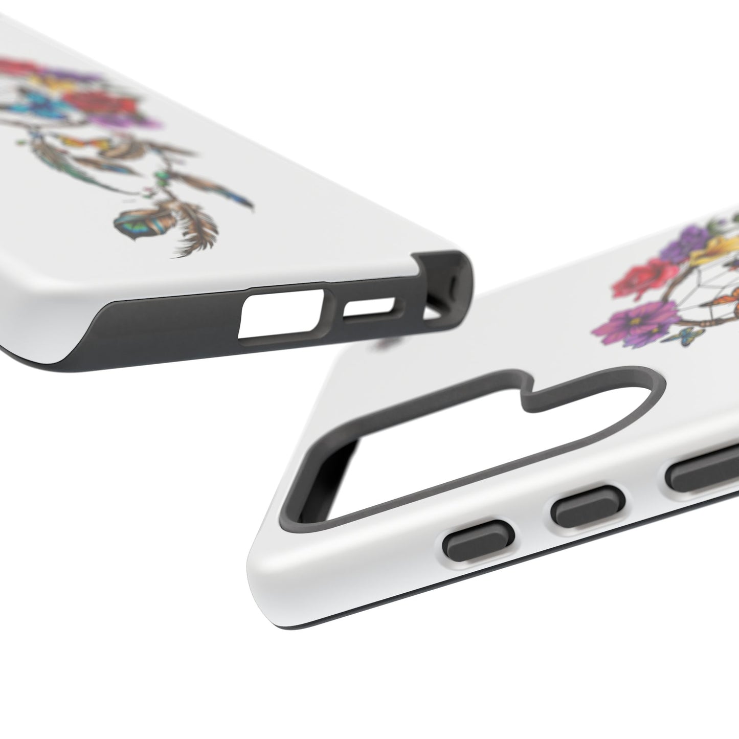 Dreamcatcher &  Butterflies White — Tough Galaxy S10-S25 Series Protective Cover