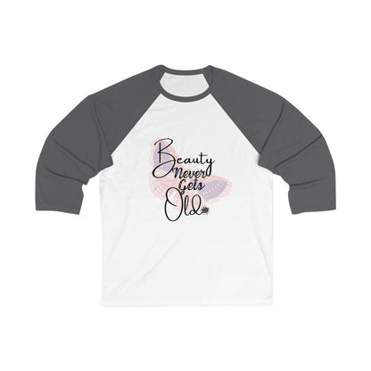 Beauty Never Gets Old Retro Floral Baseball Tee — 3/4 Sleeve Shirt