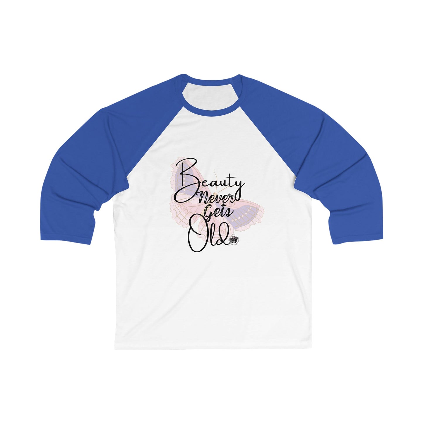Beauty Never Gets Old Retro Floral Baseball Tee — 3/4 Sleeve Shirt