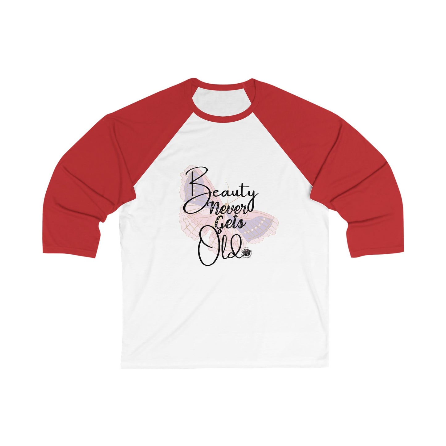Beauty Never Gets Old Retro Floral Baseball Tee — 3/4 Sleeve Shirt