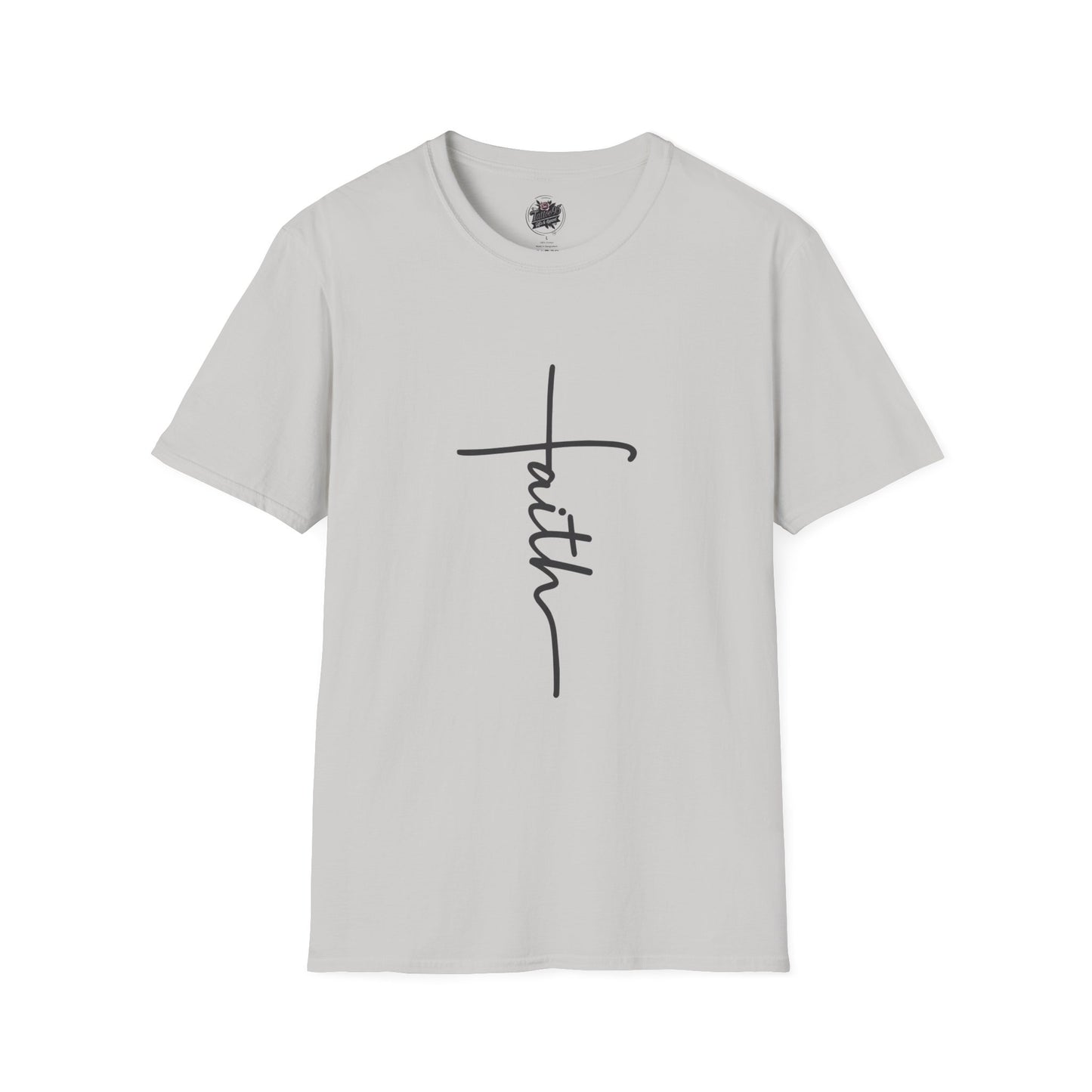 Faith Script T-Shirt — Minimal Line Tattoo Design