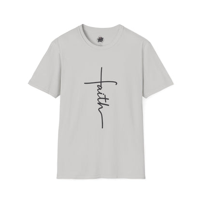 Faith Script T-Shirt — Minimal Line Tattoo Design