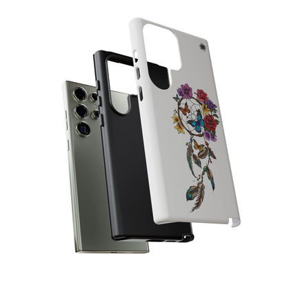 Dreamcatcher &  Butterflies White — Tough Galaxy S10-S25 Series Protective Cover