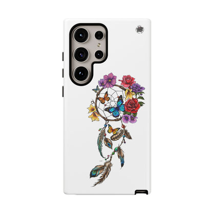 Dreamcatcher &  Butterflies White — Tough Galaxy S10-S25 Series Protective Cover