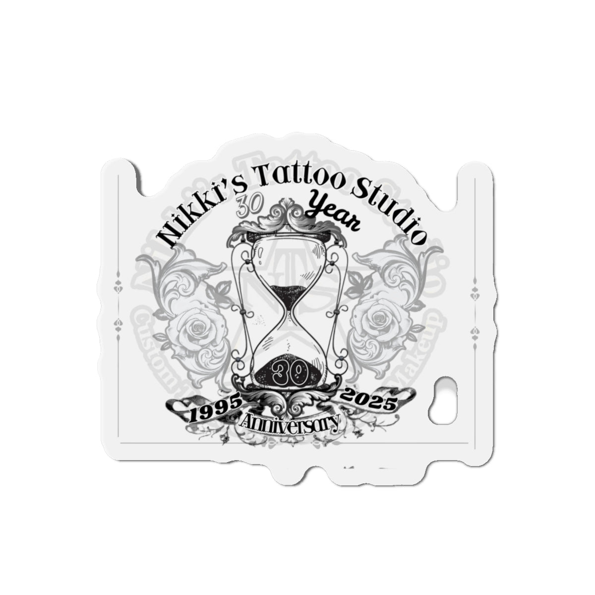 Nikki's Tattoo Studio Collection - 30 Year Anniversary Custom Shape Decorative Refrigerator Magnet
