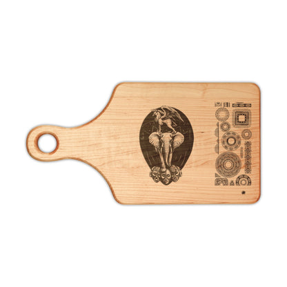 African-Inspired Totem Tattoo Engraved Wooden Cutting Board — Decorative Serving & Chopping Board
