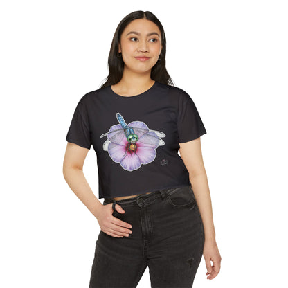 Dragonfly Hibiscus - Cropped TShirt 6 colors (XS-2XL)