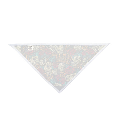 Skull & Roses Crown Pet Bandana — Edgy Rocker Dog Scarf
