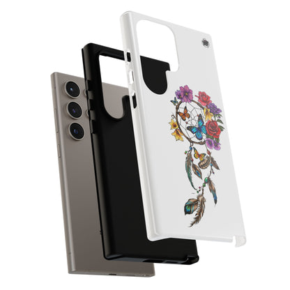 Dreamcatcher &  Butterflies White — Tough Galaxy S10-S25 Series Protective Cover