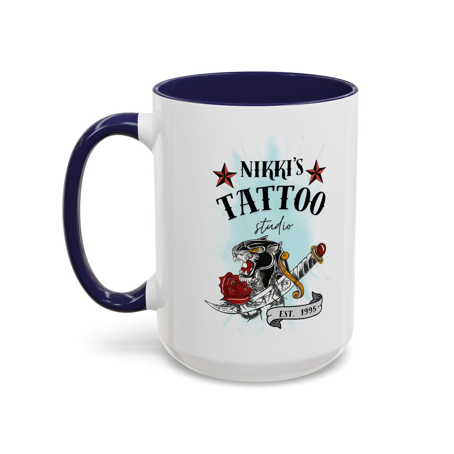 Nikki's Tattoo Studio Collection - Panther Dagger Rose - Ceramic Mug