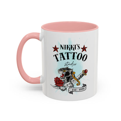 Nikki's Tattoo Studio Collection - Panther Dagger Rose - Ceramic Mug