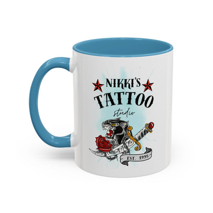 Nikki's Tattoo Studio Collection - Panther Dagger Rose - Ceramic Mug