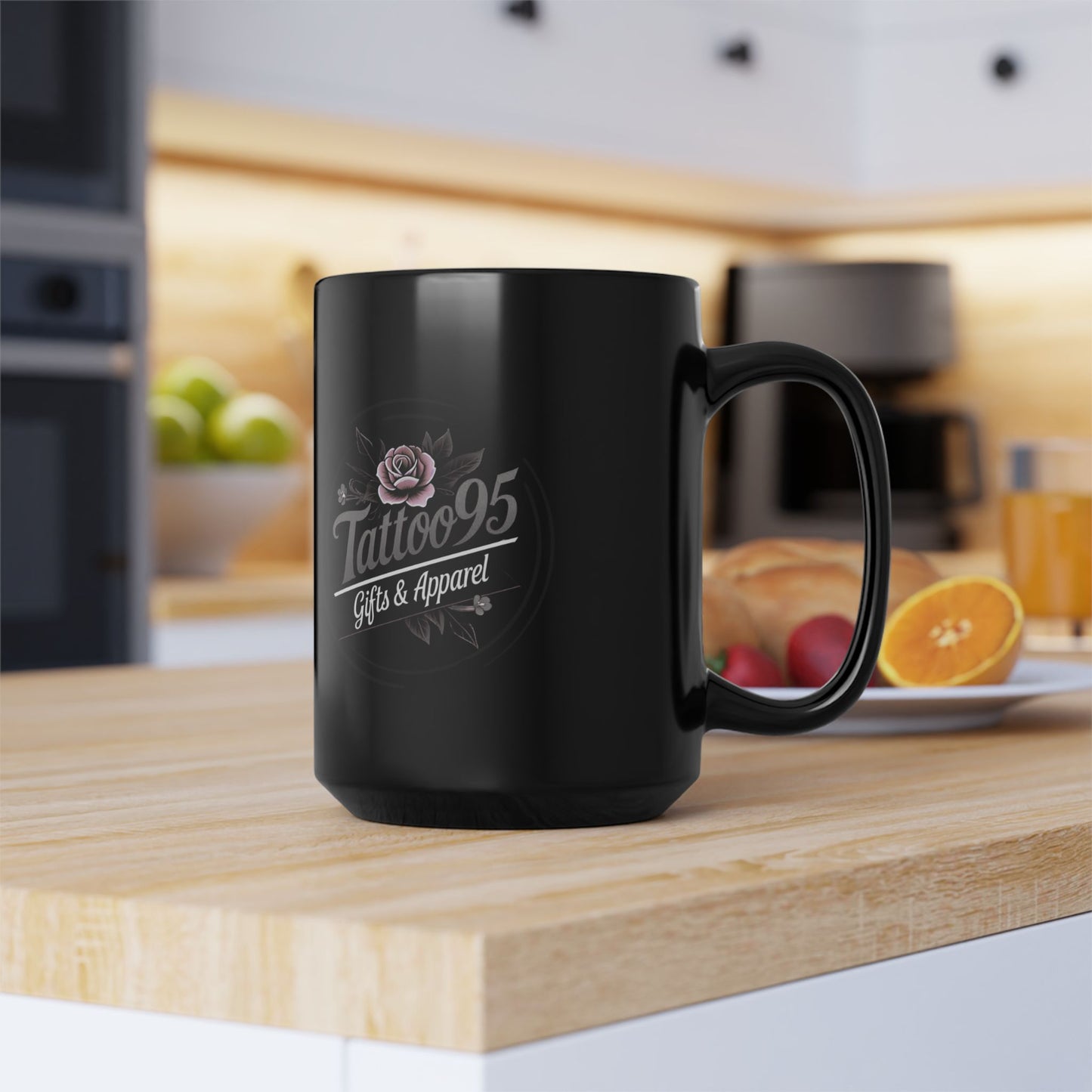 Tattoo95 Gifts & Apparel - Black Ceramic Coffee Mug — 11oz & 15oz