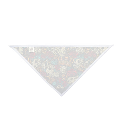 Skull & Roses Crown Pet Bandana — Edgy Rocker Dog Scarf