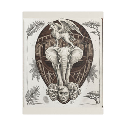African-Inspired Totem Tattoo - Satin Canvas Print — 11" x 14" Wall Art