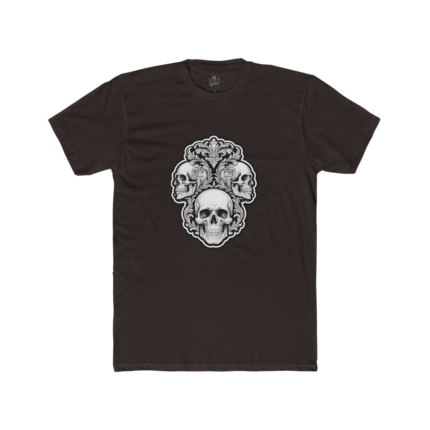 Skulls Filigree Crew Tee — Unisex Cotton Skull Filigree T-Shirt
