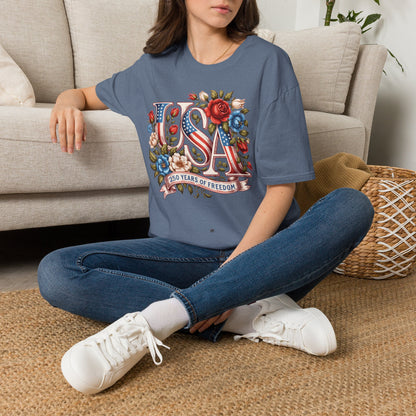 Floral USA 250th T-Shirt — Happy Birthday America