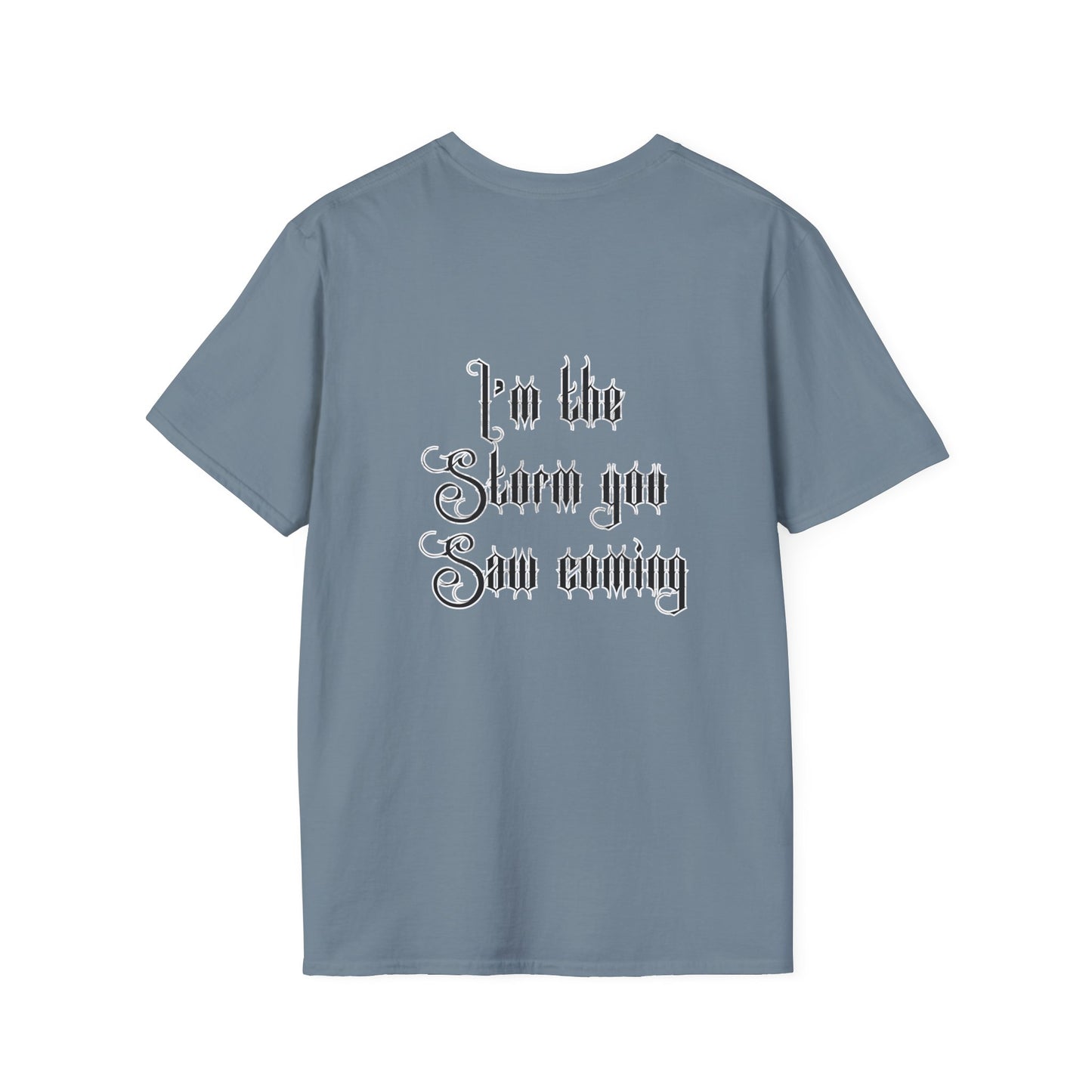 Live Free, Sail Wild Pirate Lady with Back Quote "I’m the Storm You Saw Coming" - Tshirt