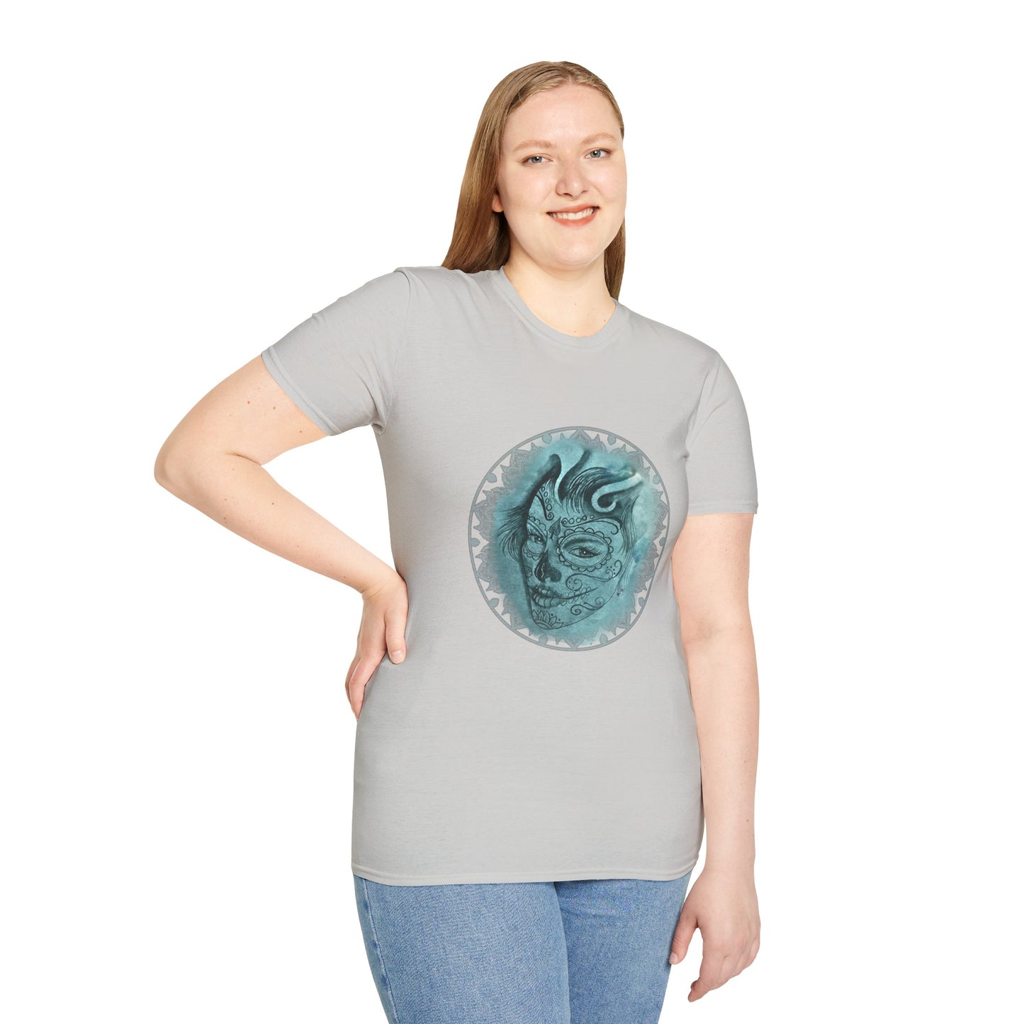 Beautiful Face Tattoo Art - Gildan T-Shirt — Artistic Portrait Graphic Tee