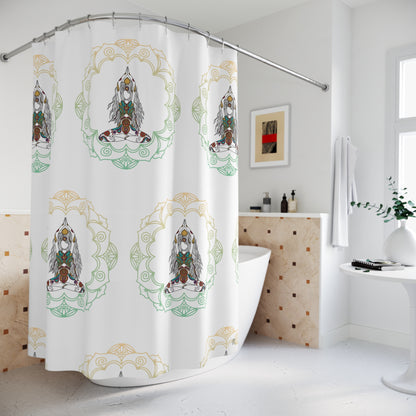 Yoga Goddess Meditation Lotus Mandala - tattoo artwork Shower Curtain